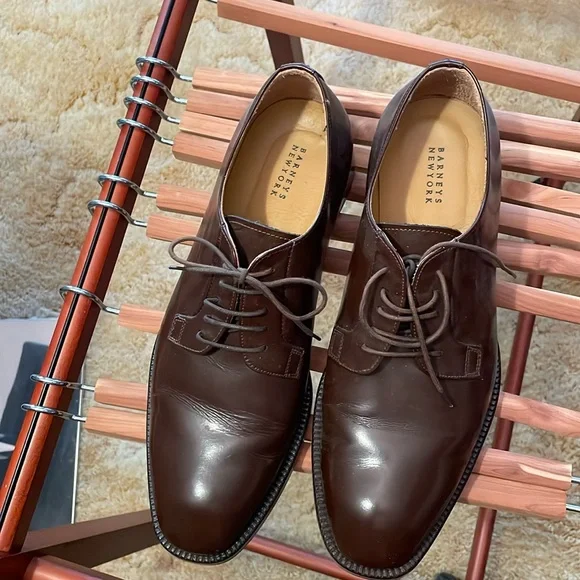 Barneys New York | Shoes | Mens Barneys New York Oxford Dress Shoes Brown  Leather Size 2m Tie Closure | Poshmark
